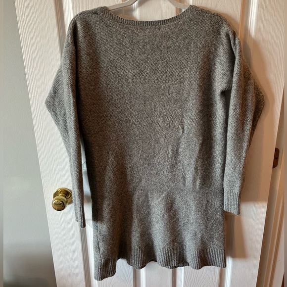 Club Monaco Women's Wool Nylon Silk Chunky Italian Yarn Sweater Dress Gray sz S - Picture 7 of 7